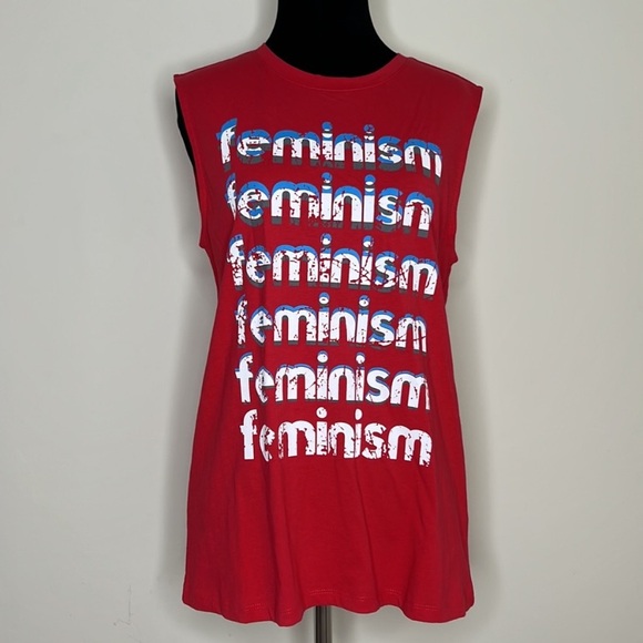 NWOT REBECCA MINKOFF “Feminism” Red Muscle Tee Size XXL - Picture 14 of 14